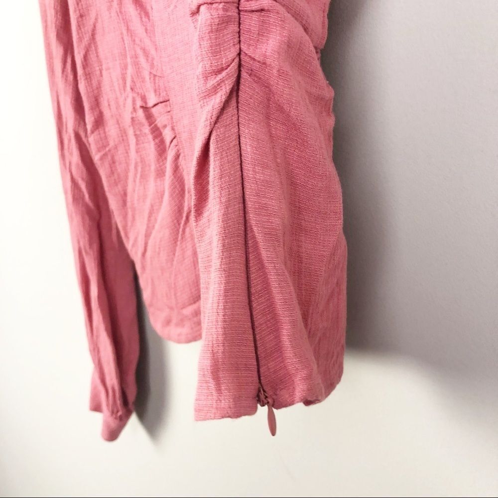 FREE PEOPLE | Maise Top Rose Pink Blouson Long Sleeves XS - Picture 10 of 12